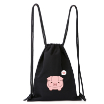 Cute pink pig Oxford cloth bundle pocket easy storage drawstring backpack travel sports outdoor backpack tide