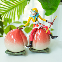 Ceramic peaches home furnishings desktop crafts decorations tea storage cans small jars gift ideas