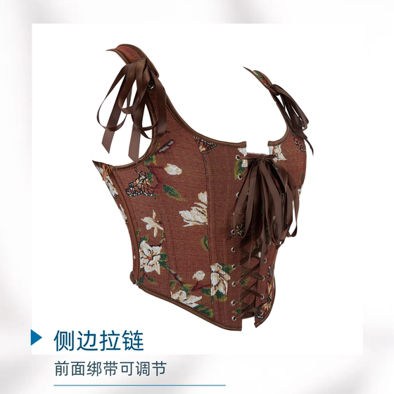 Front strap brown suspender sculpting garment French floral vintage corset sexy square collar lace-up adjustment lingerie
Front strap brown suspender sculpting garment French floral vintage corset sexy square collar lace-up adjustment lingerie