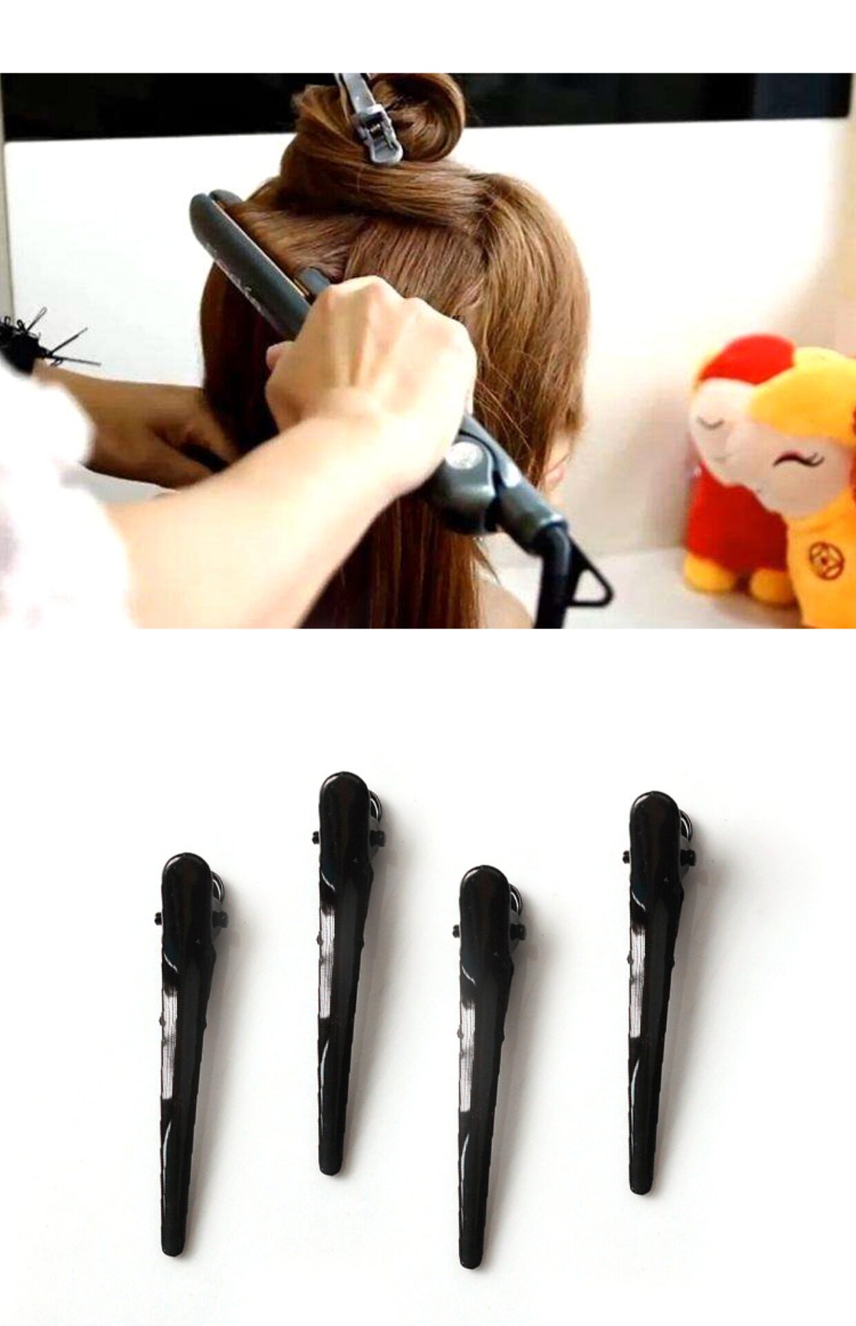 剪发理发小鸭嘴夹韩国一字刘海美发夹头发分区长嘴夹发廊小鸭嘴夹_7折