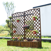 Outdoor anticorrosive wood fence fence fence guardrail Balcony decoration screen courtyard partition grid climbing vine flower pot stand