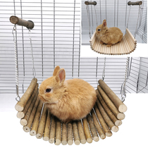 Rabbit solid wood hammock swing drying branches bed couch to relieve boredom toy guinea pig chinchilla teeth gnawing cage supplies