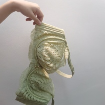 Counter series French comfortable crystal cup pure desire lace deep V ultra-thin bra soft steel ring BC cup white underwear