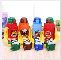 One Cup two-lid straw bounce cover multi-color household water cup kettle straight Cup childrens thermos cup can be printed with LOGO
