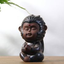 Zisha boutique tea pet Qi Tiandaisheng little monkey Wukong small tea play Zen small ornaments tea tea dish decoration