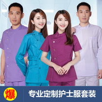 White nurse pants elastic waist suit waist Powder White Blue doctor work pants split suit female slim pants