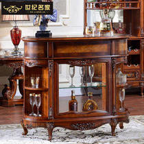 American Retro Solid Wood Wine Cabinet Eurostyle Living-room Bar Table Home Partition Bar Desk Collection Silver Table Open Balcony Cabinet