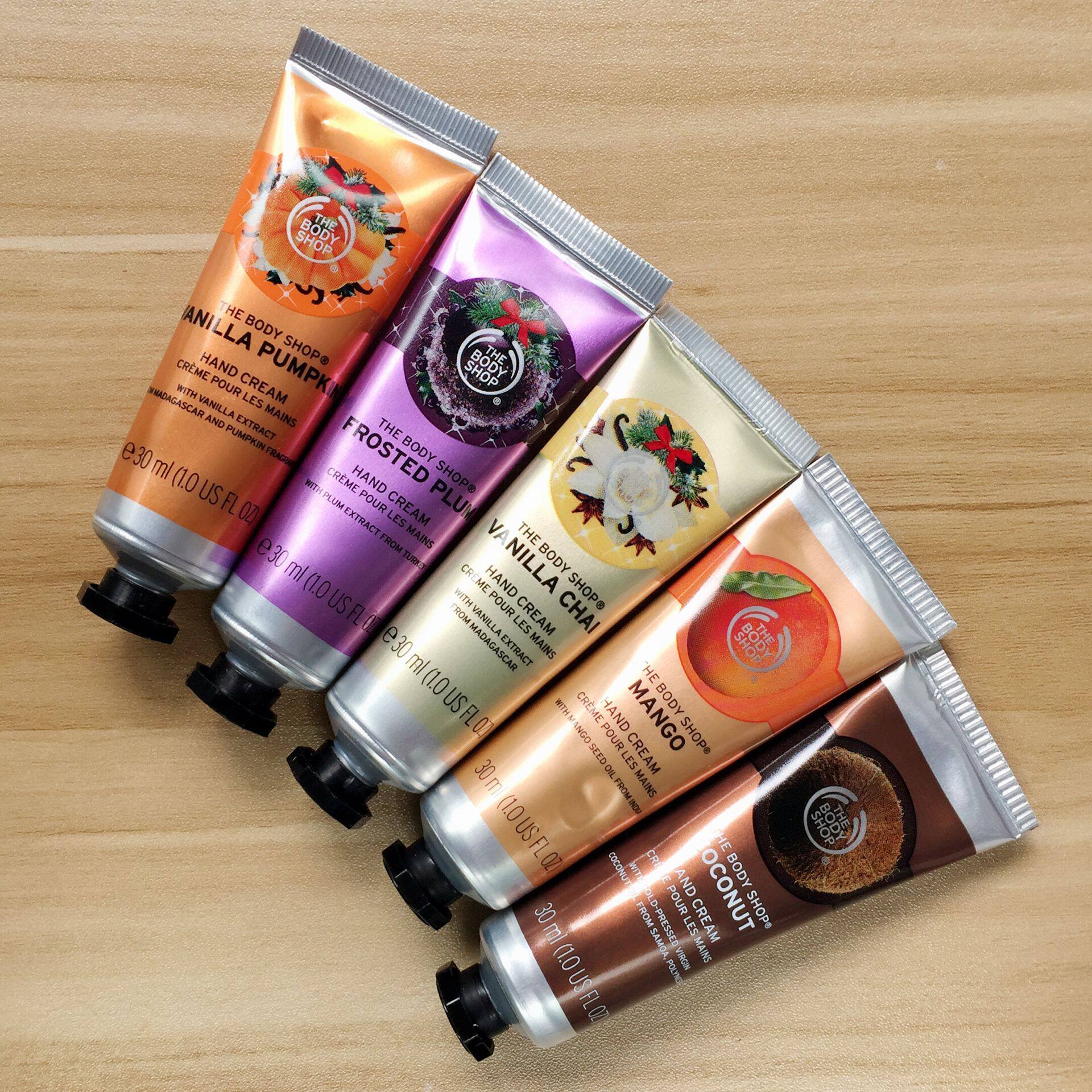 the body shop玫瑰绿茶乳木果辣木花椰子草莓护手霜30ml滋润保湿_7折