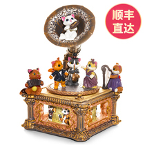 Retro Music Box Music Box Music Box Creative luminous ornaments birthday gift girl to send girlfriend girl children European style