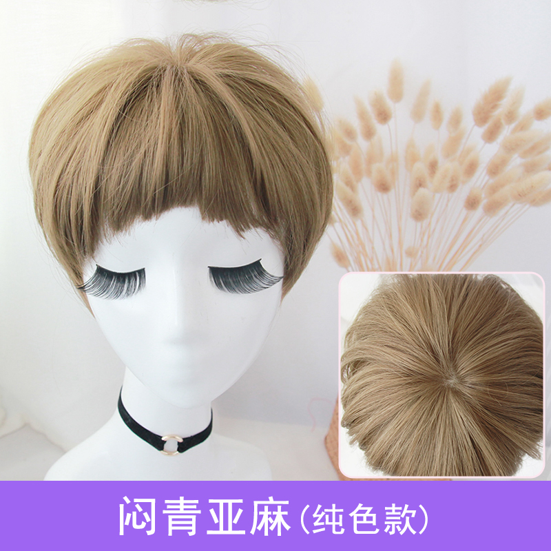 images 0:Wiggirl short hair bobo head korea wave head grandma gray fluffy and handsome net red kiel round face wig images 0:Wiggirl short hair bobo head korea wave head grandma gray fluffy and handsome net red kiel round face wig