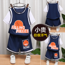 Boy's Summer Suit 2021 New Men's and Women's Baby Sports Handsome Children's Package Two Short Sleeves for Children