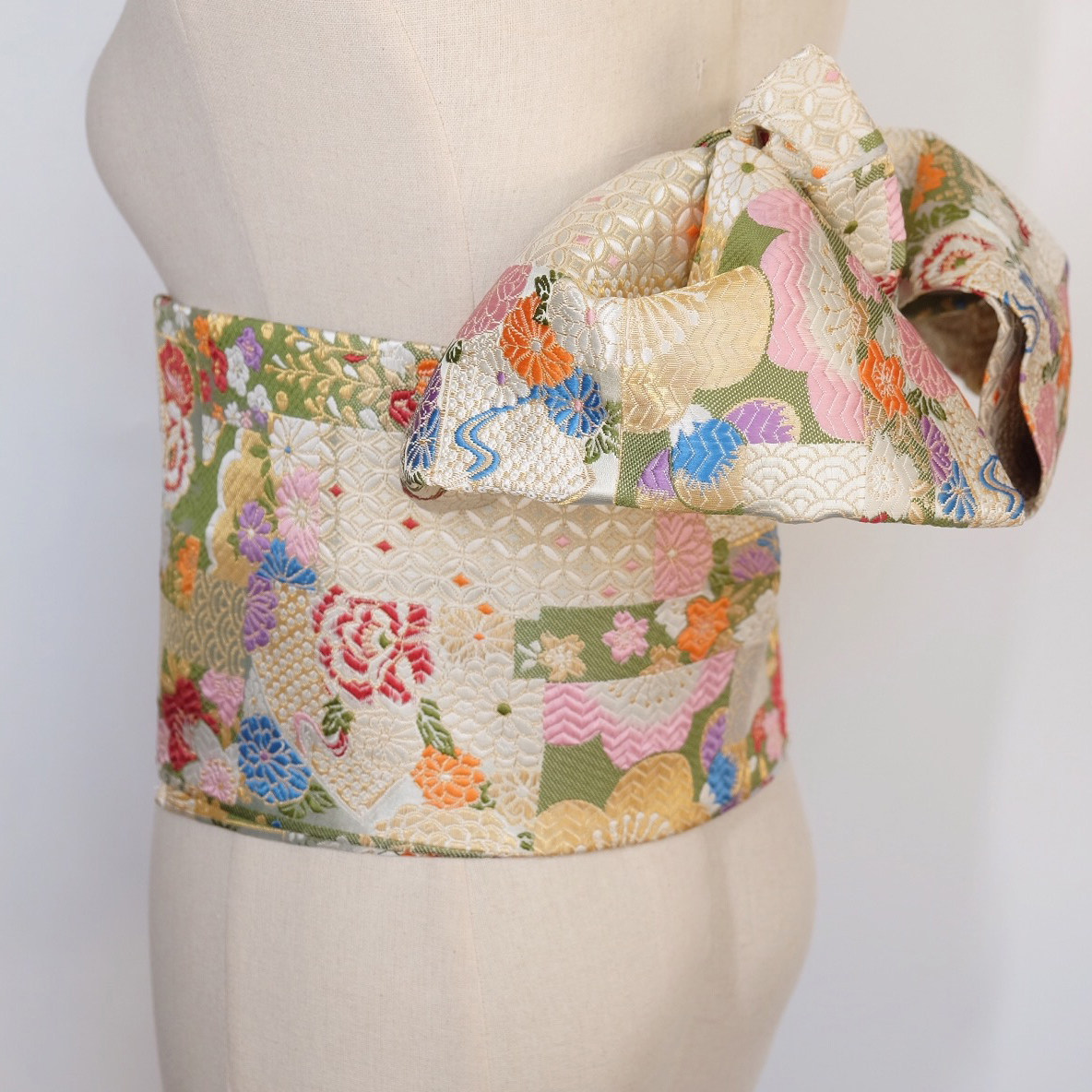 高级提花 日本和服浴衣配件 高级定型蝴蝶结腰封 腰带 现货