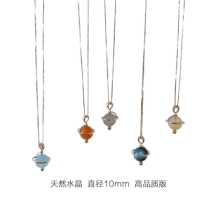 Natural crystal twelve constellations asteroid guardian stone pendant collarbone chain transfer strawberry crystal amethyst necklace