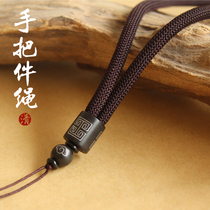 High quality special thick silver Ebony Ebony Ebony lanyard agate jade play hanging rope