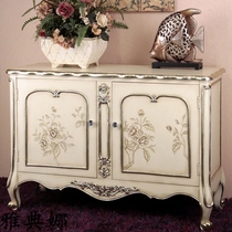 European-style decorative foyer cabinet porch cabinet solid wood carved foyer porch hotel showroom storage cabinet K3031