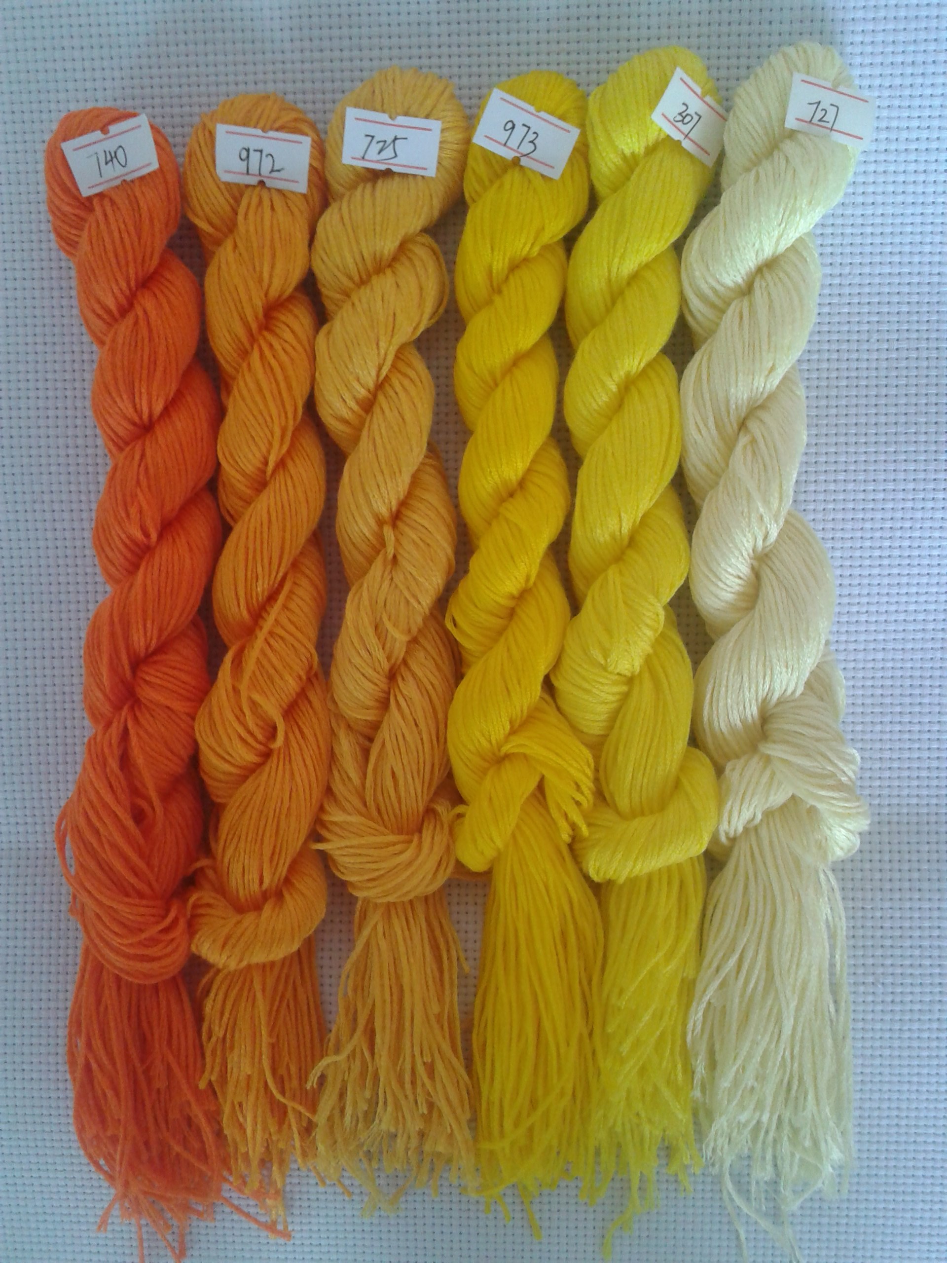 十字绣绣线刺绣绣线配棉线补线大黄线 黄色绣花线 绣福字寿字专用