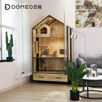 DOMEO bean meow cat villa solid wood cat cage cabinet can be customized luxury big cat house Cat house display cabinet Cat climbing frame