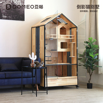 DOMEO luxury solid wood cat villa Large three-story cat house Cat coffee household customizable ins cat and dog cage cabinet
