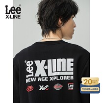 LeeXLINE 21 spring and summer new products Standard edition black round neck Logo sweater men L438074XHK11