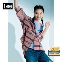 Lee mall with the same 21 autumn new comfortable edition pink check womens long-sleeved shirt LWT001231100-231