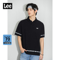 Lee Mall The Same Section 22 Spring Summer New Pint Comfort Polo Shirt Black Male turnover short sleeve T-shirt LMT0016184DR