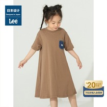 Lee mall with the same 21 summer new standard edition Brown long T-shirt girls dress LGB001497