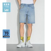 Lee mall with the same paragraph 22 spring and summer new fine jade overdraft cool and light blue male denim shorts LMB100902P66-471