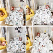 Export to Japan high-end infants cotton double-layer gauze three-piece set kindergarten children cartoon cotton quilt cover summer
