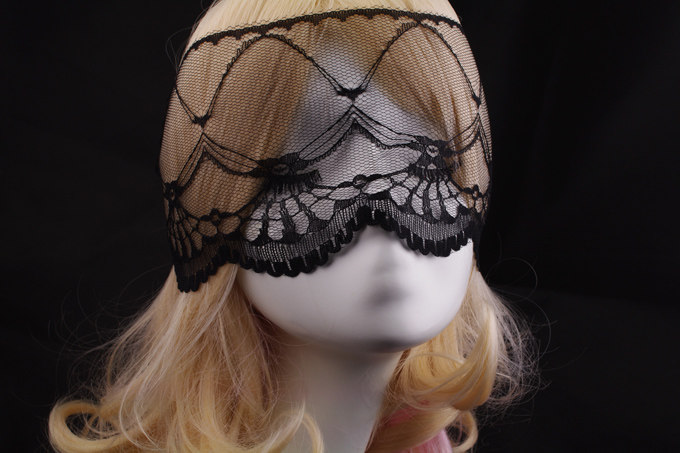 2014年杂志款宫廷风哥特式黑色蕾丝眼纱化妆舞会派对蕾丝面纱