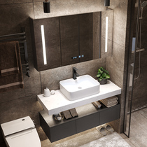 Smart Light Lavish Bath Room Cabinet Combination Suit Modern Minimalist Toilet Wash Wash Face Wash table Basin Hanging counter