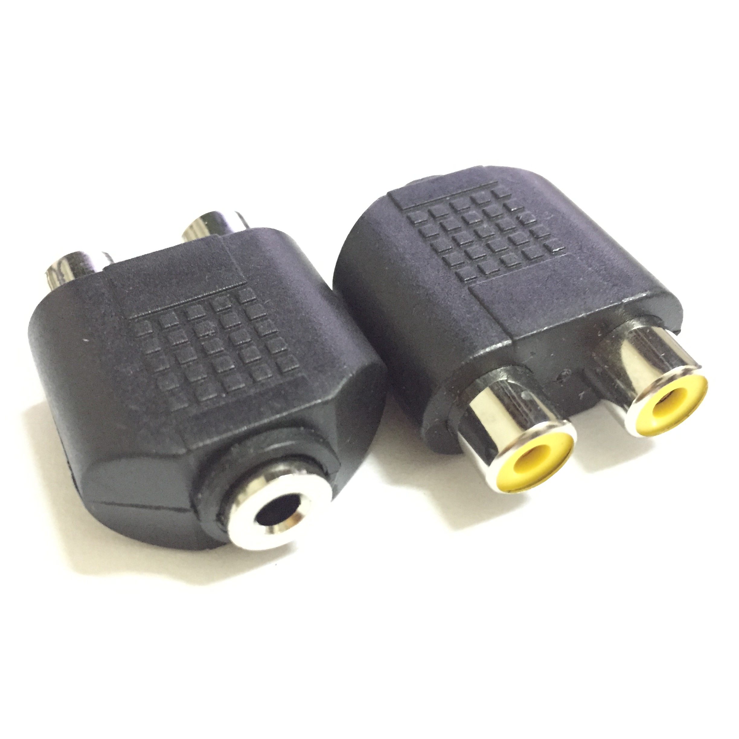 3.5母转莲花母 立体声音频转换头 3.5母转2rca母 av音频转接头