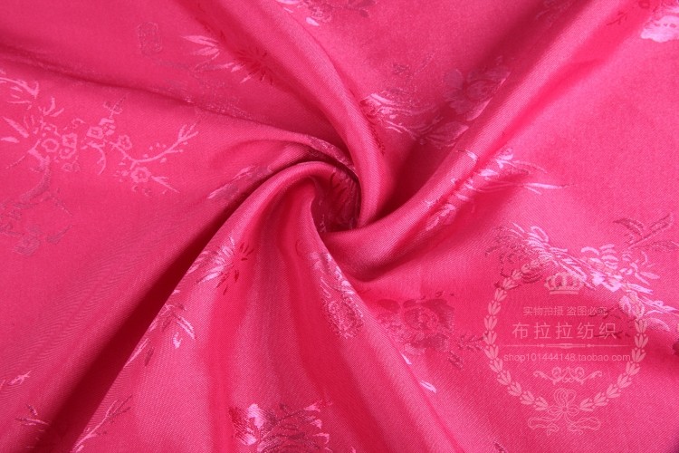 提花绸缎梅兰竹菊纹diy汉服布料-来自店铺【布拉拉纺织布料大世界】
