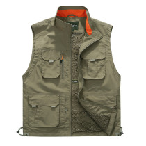 Mens plus size mesh vest outdoor multi-pocket function vest photography advertising fishing large size vest outdoor