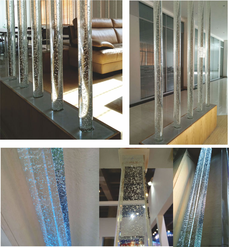 水晶内雕柱3d水晶柱激光柱艺术玻璃客厅隔断透明玄关欧式背景墙