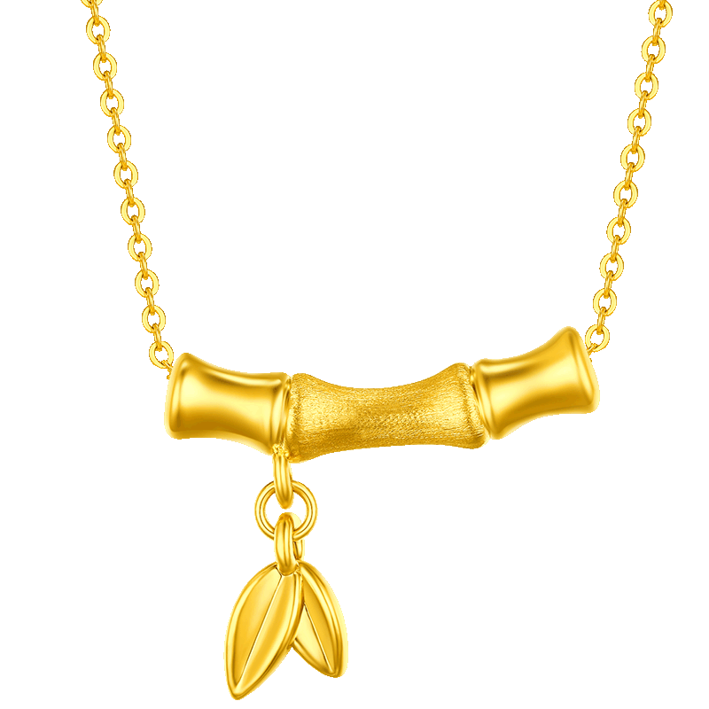 佐卡伊黄黄金竹节吊坠