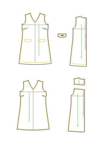 小香风背心连衣裙样板纸样图女a型裙裁剪图纸来料定制连衣裙a8183