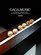 Bohemian colored minimalist temperament trendy water crystal ball earrings earrings earrings in Korean version Fashion elegant ornament female