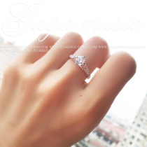 Bride wedding 70 points half carat Bride wedding simulation diamond ring high fire color crystal ring jewelry female