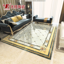 European living room 800 parquet floor tiles Corridor aisle tiles Gold-plated cast crystal tiles Carpet flower puzzle floor tiles