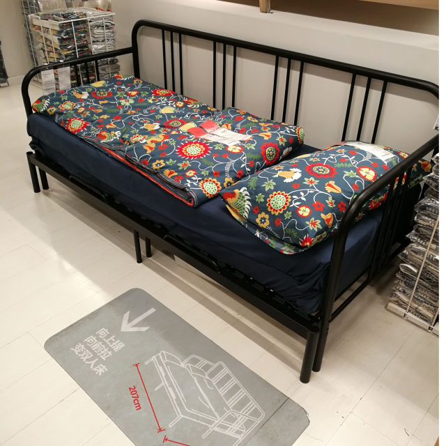 ຕຽງນອນ sofa IKEA Festo ຕຽງຄູ່ ຕຽງນອນພັບໄດ້ ຕຽງນອນ sofa multifunctional sofa bed leisure bed wrought iron