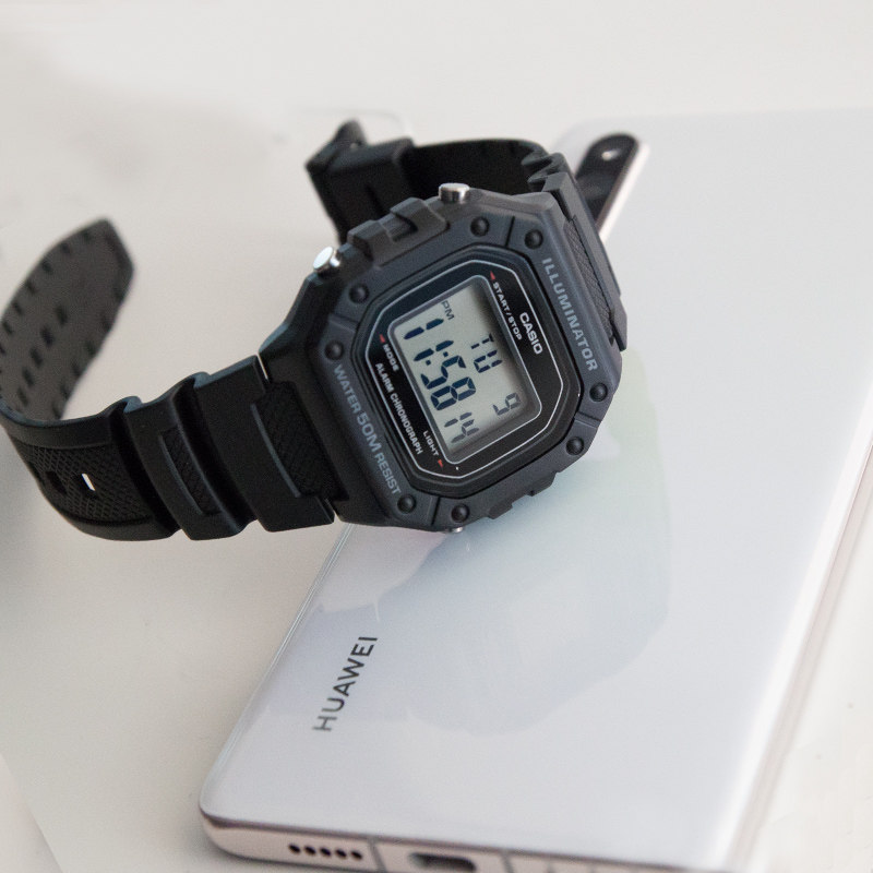 casio watch casio square female watch men's watch student neutral electronic sports multi-function watch w-218h