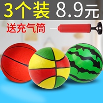 Inflatable ball Childrens toys Pat ball Small leather ball Watermelon ball Kindergarten elastic small basketball Massage ball Ball games