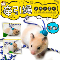 Hamster rope Traction rope Dutch pig supplies Toys Slip rat rope Strap Guinea pig Gold wire bear chain Collar pine