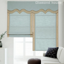 Nordic modern solid color wild lift curtain lift curtain Roman curtain Bedroom living room study custom curtain D200
