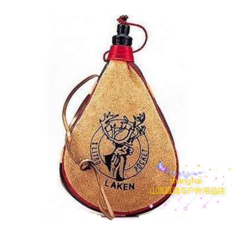 Spanish desert skin bag Jug Milk wine Pure sheepskin water bag Laken 1L skin water bag Drop shape Kidney shape