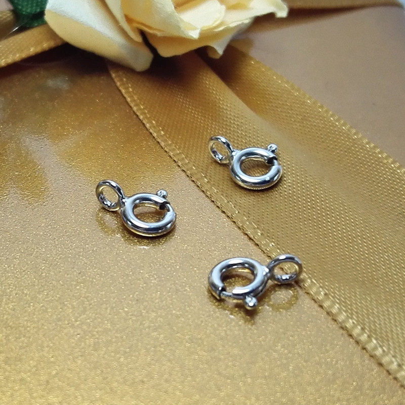 s925银扣搭扣通用连接扣圆扣圈扣手链项链扣弹簧扣diy配件_7折现价3.