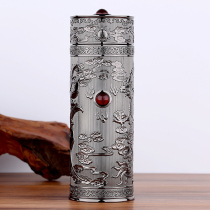 Double Dragon drama Pearl silver water glass 999 silver mug 50 gr foot silver liner silver tea cup insulated cup snowflake silver cup tea cup