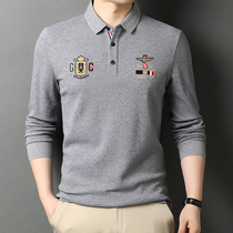 Tang Ren spurs embroidered POLO shirt autumn KJ fashion long sleeve t-shirt mens dad lapel Paul constant temperature base shirt