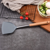 Silicone shovel non-stick pan special shovel household high temperature resistant stainless steel long handle stir-frying shovel kitchenware set pot protection shovel