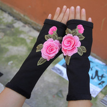 Yang Liping same autumn and winter warm original retro National style traditional embroidery three-dimensional embroidery sleeve finger cover